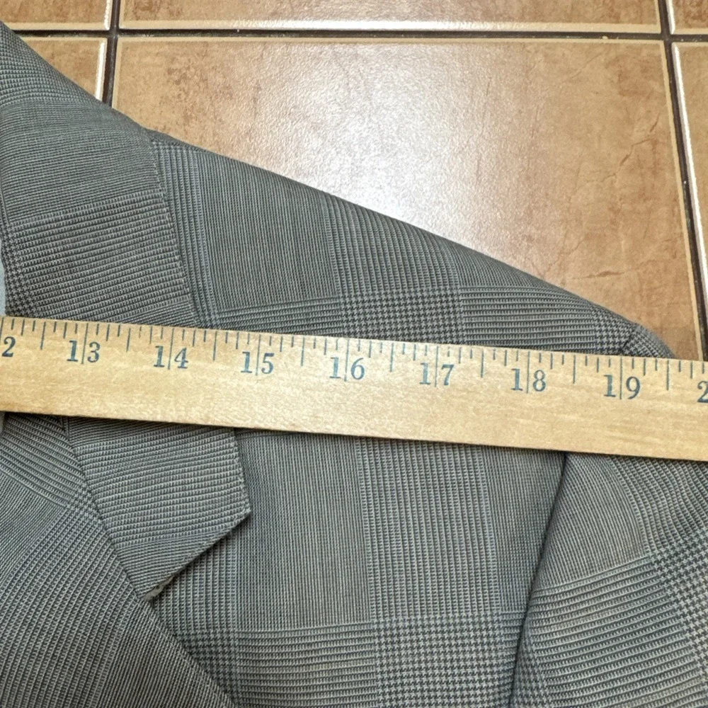 Hart Schaffner Marx Blazer Sz 42L Gray Plaid Sport Coat Suit Jacket USA VTG